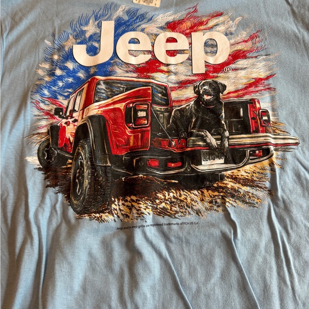 NWT Jeep Light Blue T-Shirt with Red Gladiator Small - Picture 4 of 4